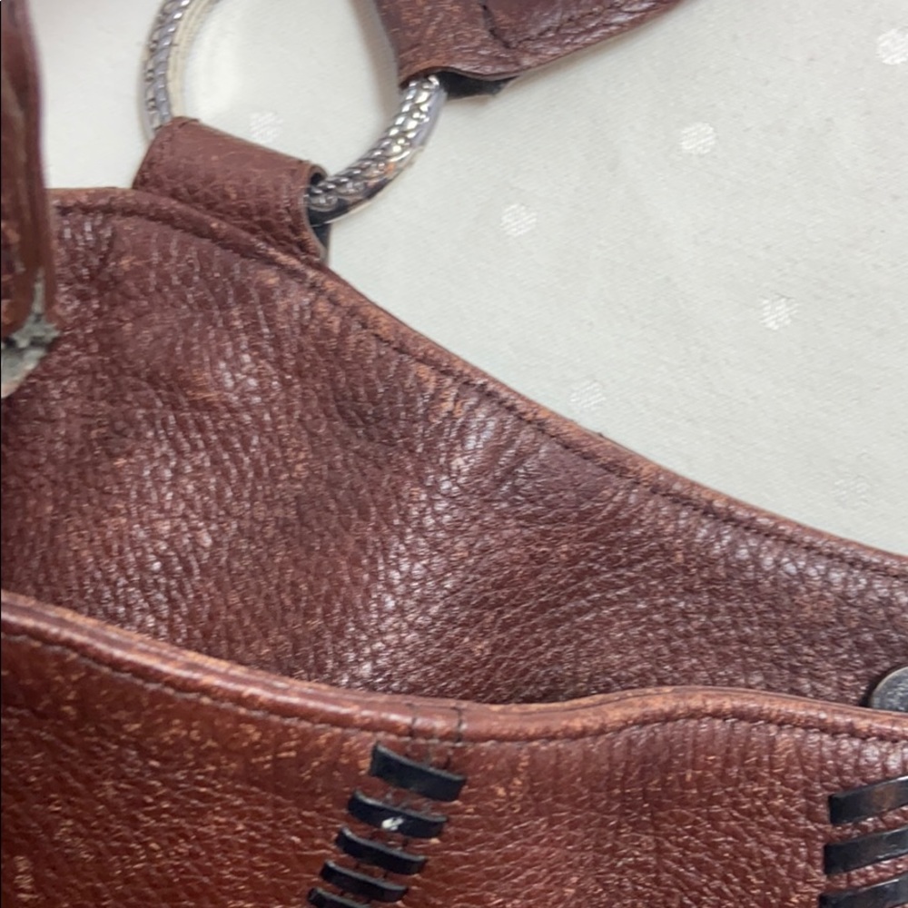 Auth Brighton Braided Handle Pebble Leather Purse - Picture 12 of 16